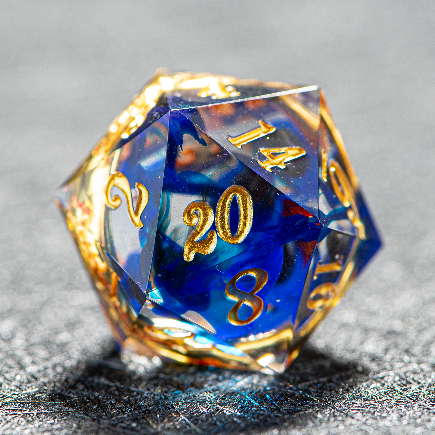 D&D Sharp Edge Inner Ring Dice Set Blue