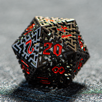 D&D Hollowed Metal Dice Set Alchemy Core Black