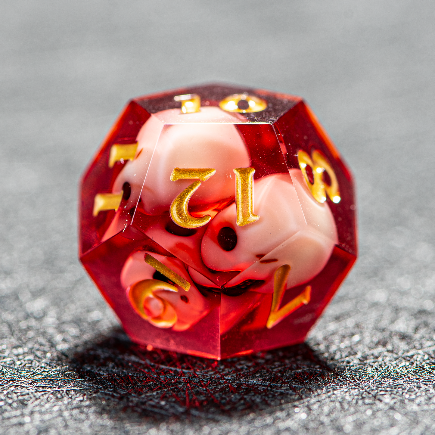 D&D Sharp Edge Skull Head Dice Set Red