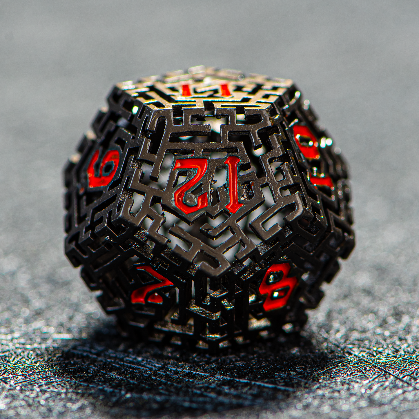 D&D Hollowed Metal Dice Set Alchemy Core Black