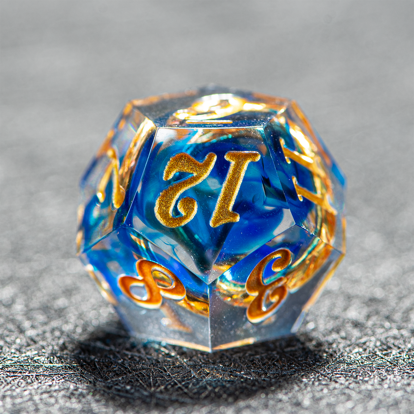 D&D Sharp Edge Inner Ring Dice Set Blue