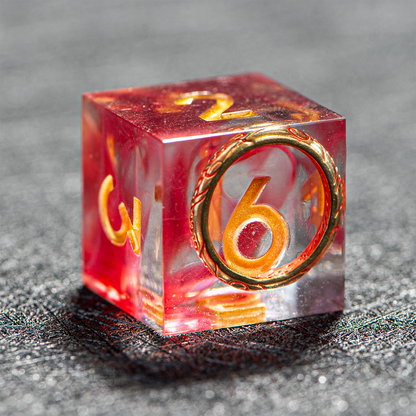 D&D Sharp Edge Inner Ring Dice Set Red