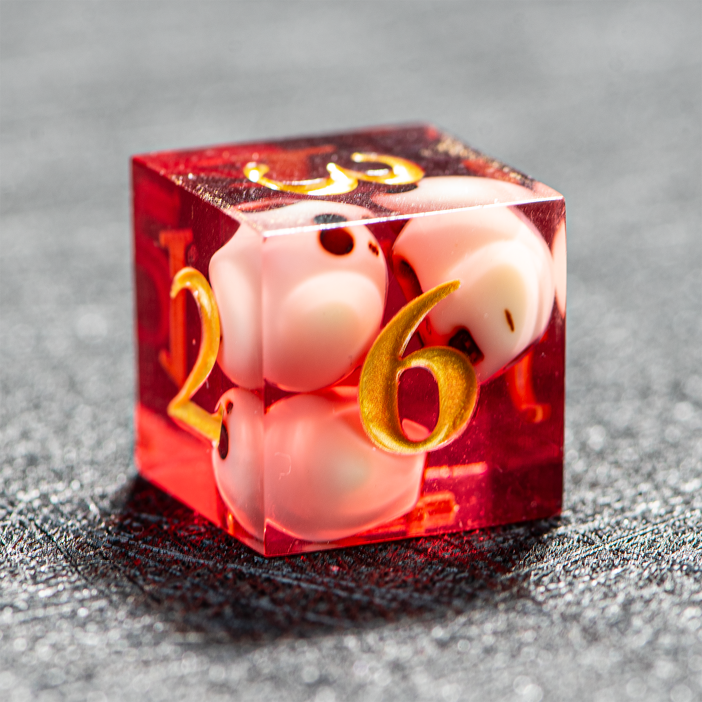 D&D Sharp Edge Skull Head Dice Set Red