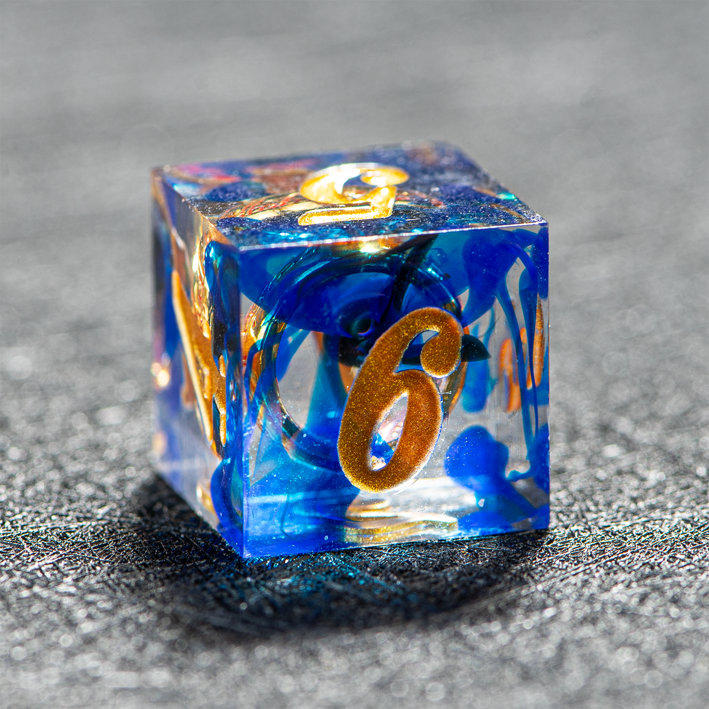 D&D Sharp Edge Inner Ring Dice Set Blue