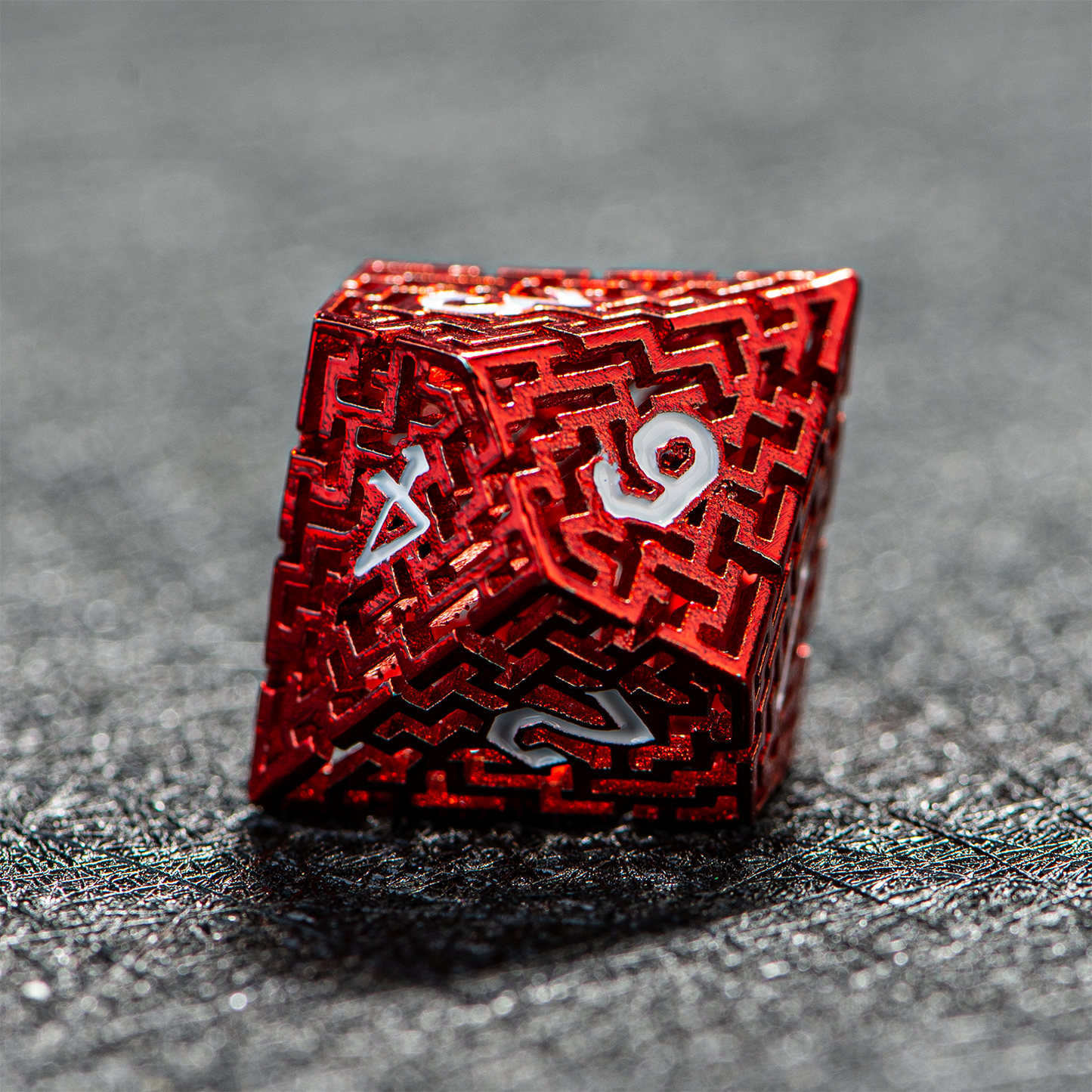 D&D Hollowed Metal Dice Set Alchemy Core Red