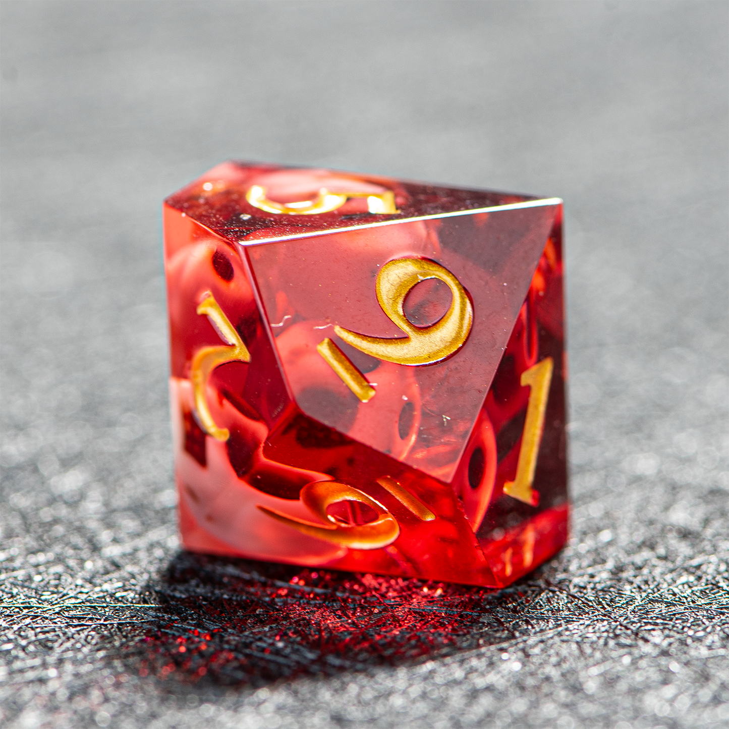 D&D Sharp Edge Skull Head Dice Set Red