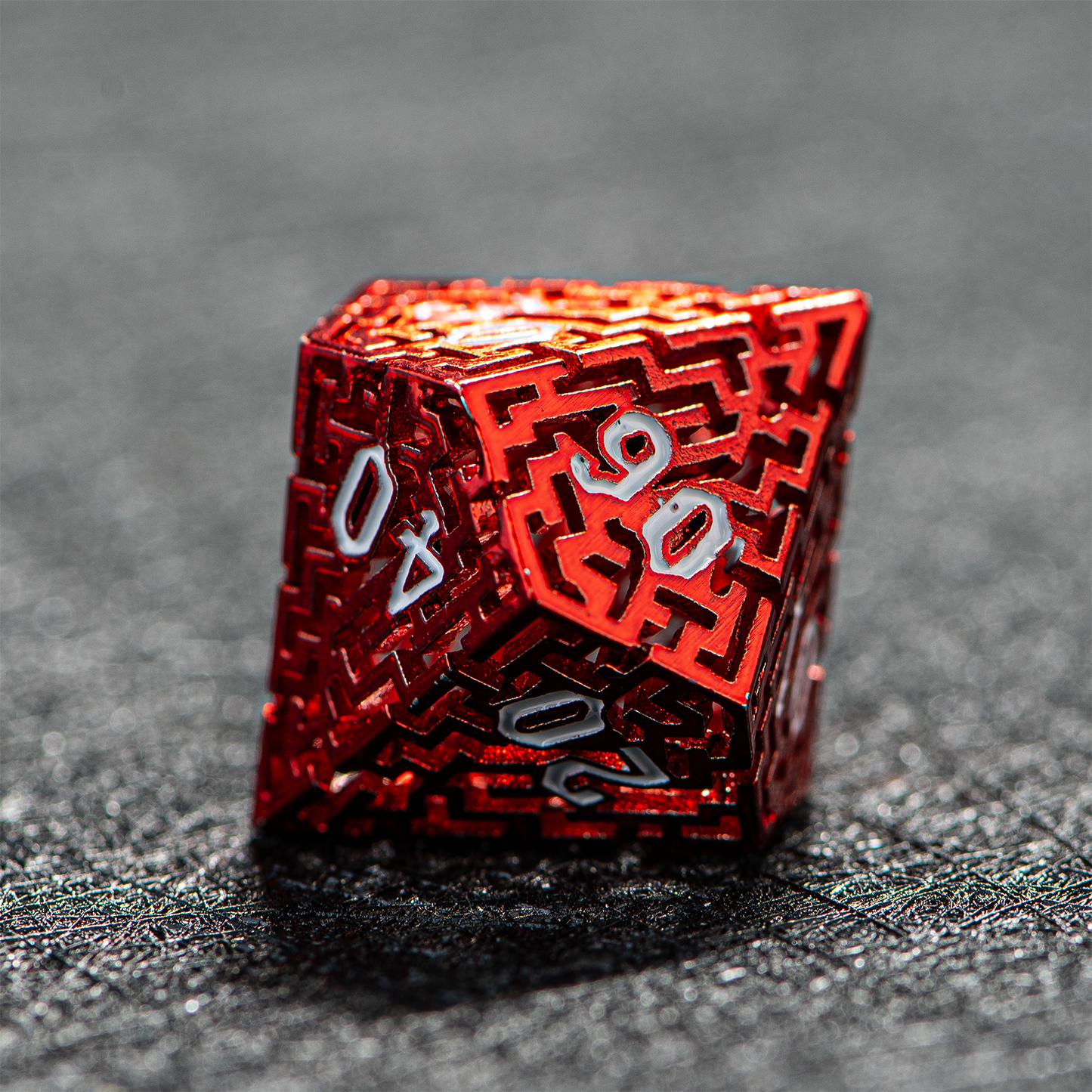 D&D Hollowed Metal Dice Set Alchemy Core Red