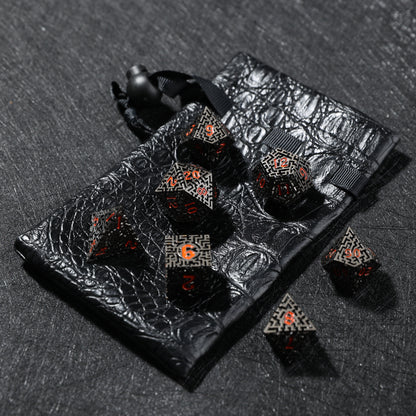 D&D Hollowed Metal Dice Set Alchemy Core Black